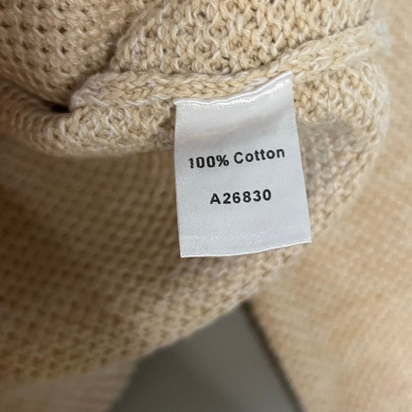Appleseed's Women's L Sweater Beige Cotton Textured Knit Pullover Neutral Basic - Picture 4 of 4
